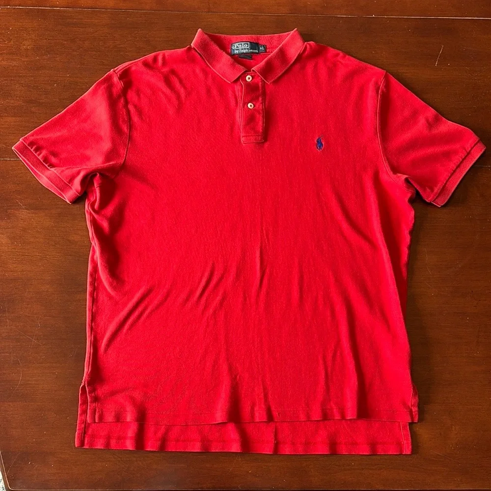Ralph Lauren Red Polo Shirt Classic Cotton Style